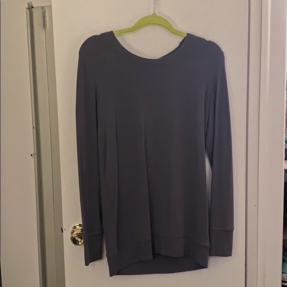 Gray Long Sleeve Athleta Workout Shirt